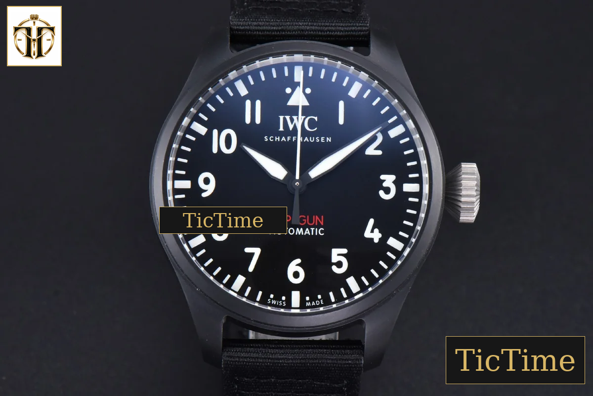 Top Gun IW326901 41mm M+F Ceramic Black Dial Black Nylon Strap A2892 — foto 13