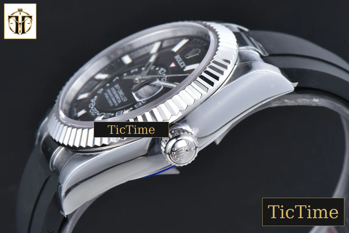 Sky-Dweller 336239 42mm ZF SS Black Dial Rubber Oysterflex Strap (Tungsten) — foto 11
