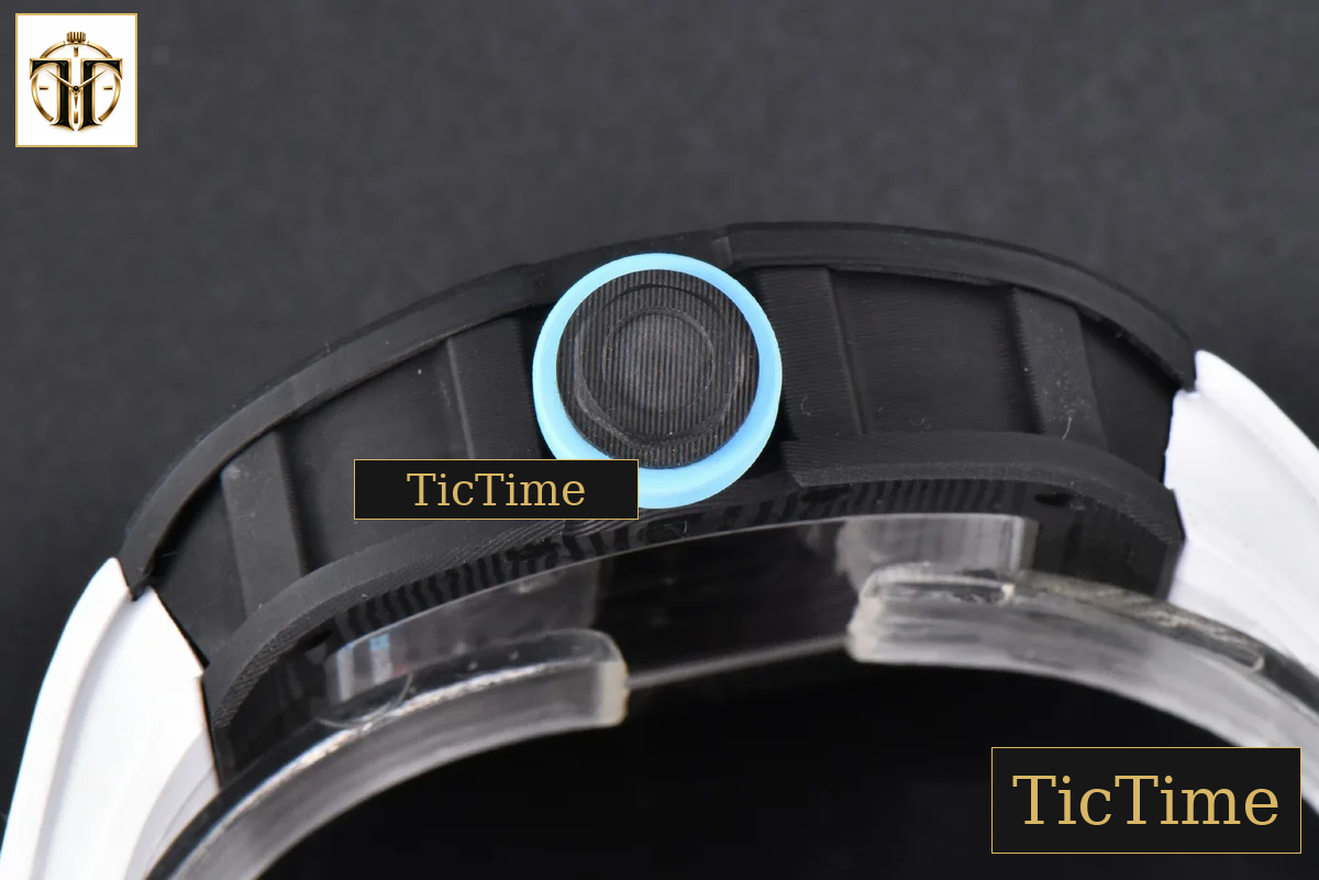 NTPT RM055 42.7mm BBRF Blue Skeleton Dial White Rubber Strap RMUL2 — foto 16