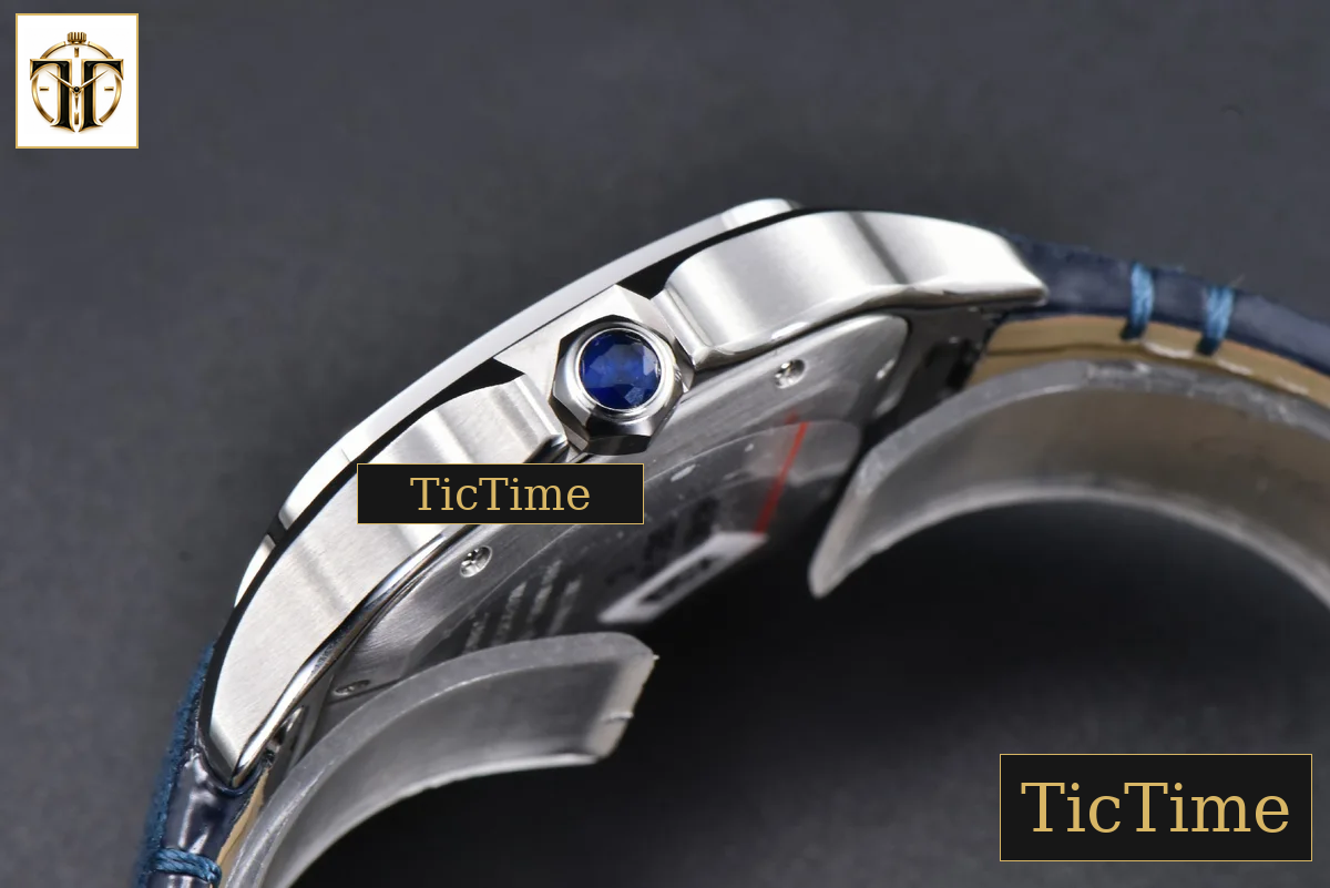 Santos de Cartier XL 40mm AF SS Blue Dial Blue Leather Strap Miyota 9015 — foto 12