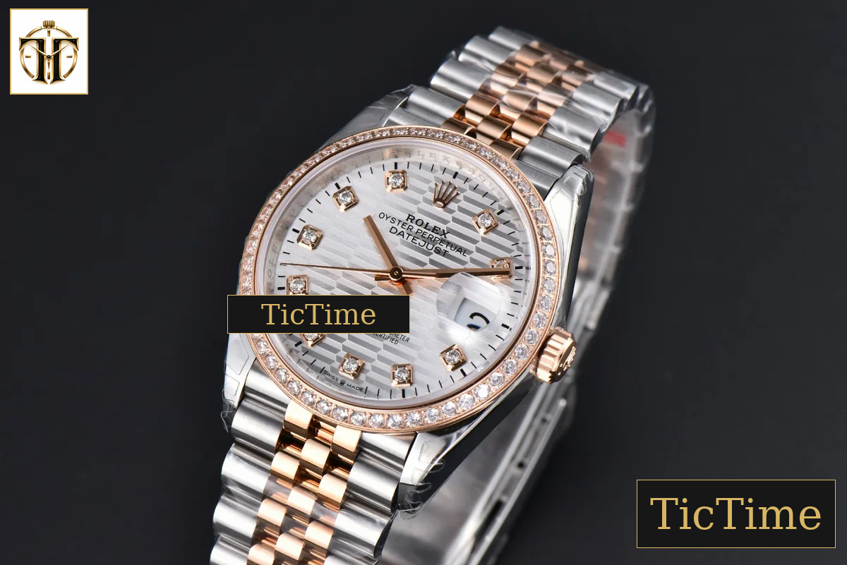 DateJust 126231 36mm VSF RG/SS Diamond Silver Motif Dial Diamond Marker Jubilee Bracelet VS3235 — foto 5