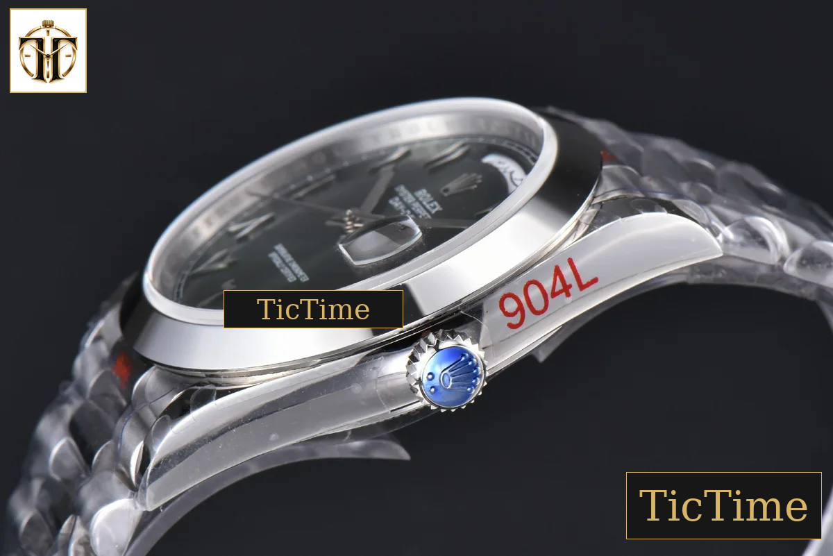 DayDate 904L Smooth Oliva 40mm GMF Green Arabic Dial President Bracelet A2836 — foto 18