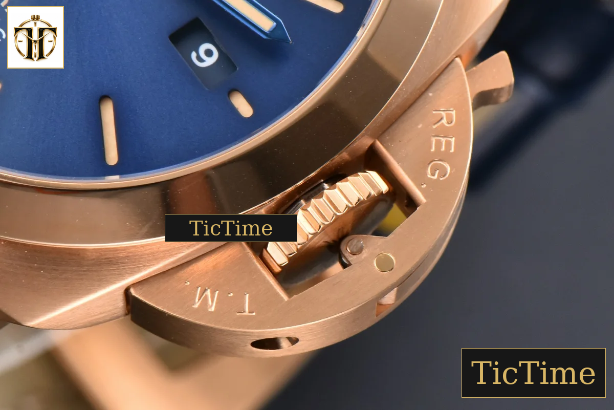 PAM1114 44mm TTF RG Blue Dial Blue Leather Strap P9010 — foto 12
