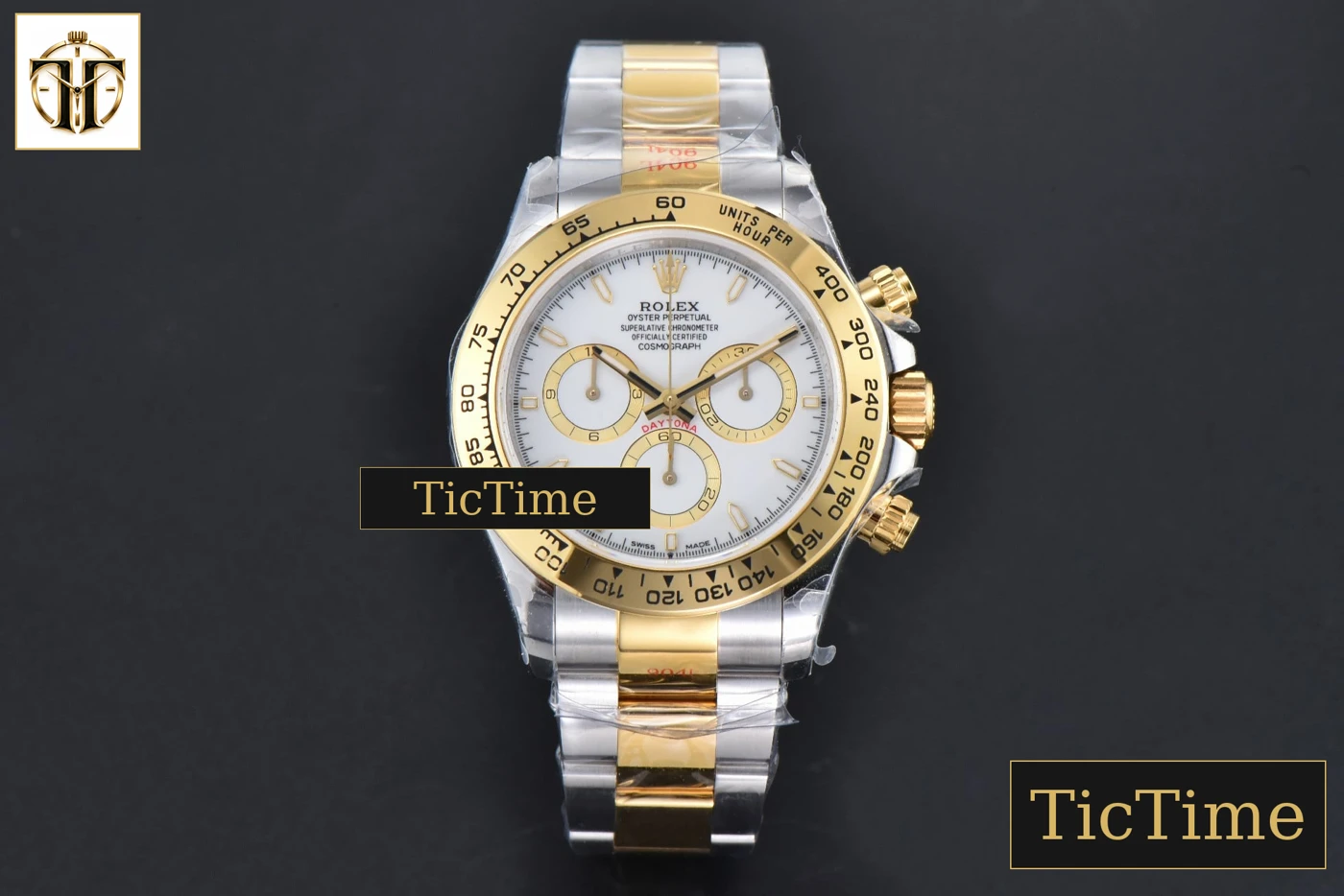 Vista frontal — Daytona 904L 126503 40mm BPF YG/SS White Dial YG/SS Bracelet SH4131