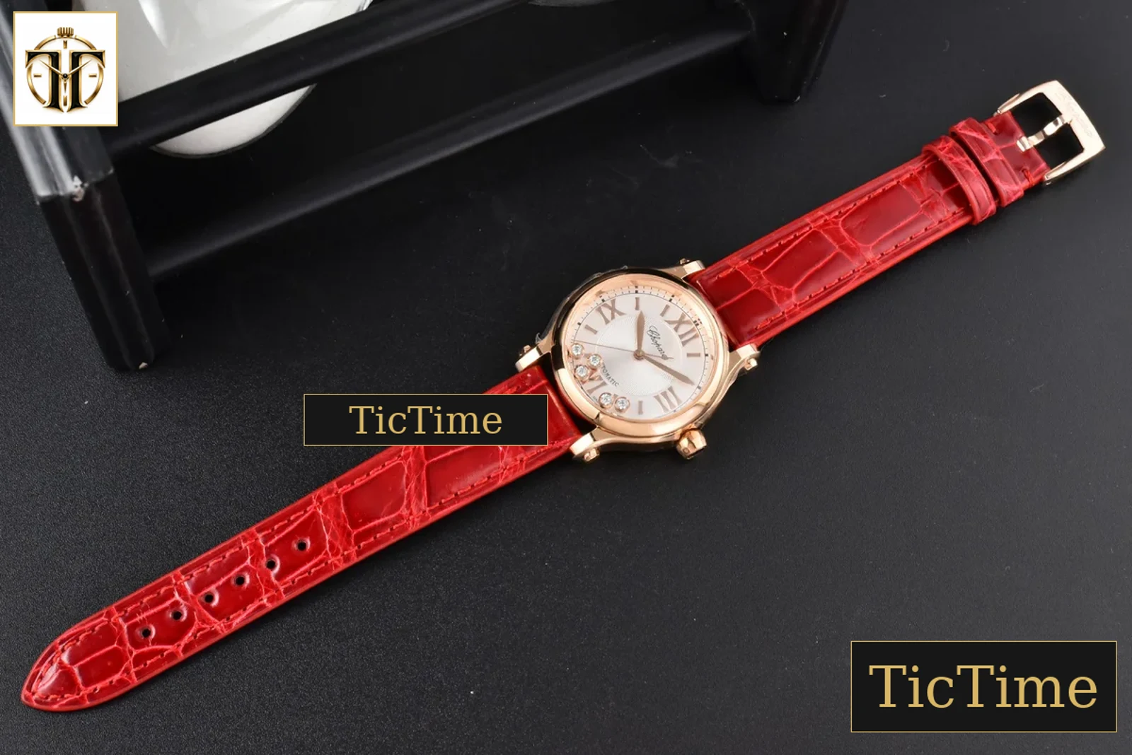 Happy Sport Automatic 33mm HWF RG White Dial Red Leather Strap A2892 — foto 29
