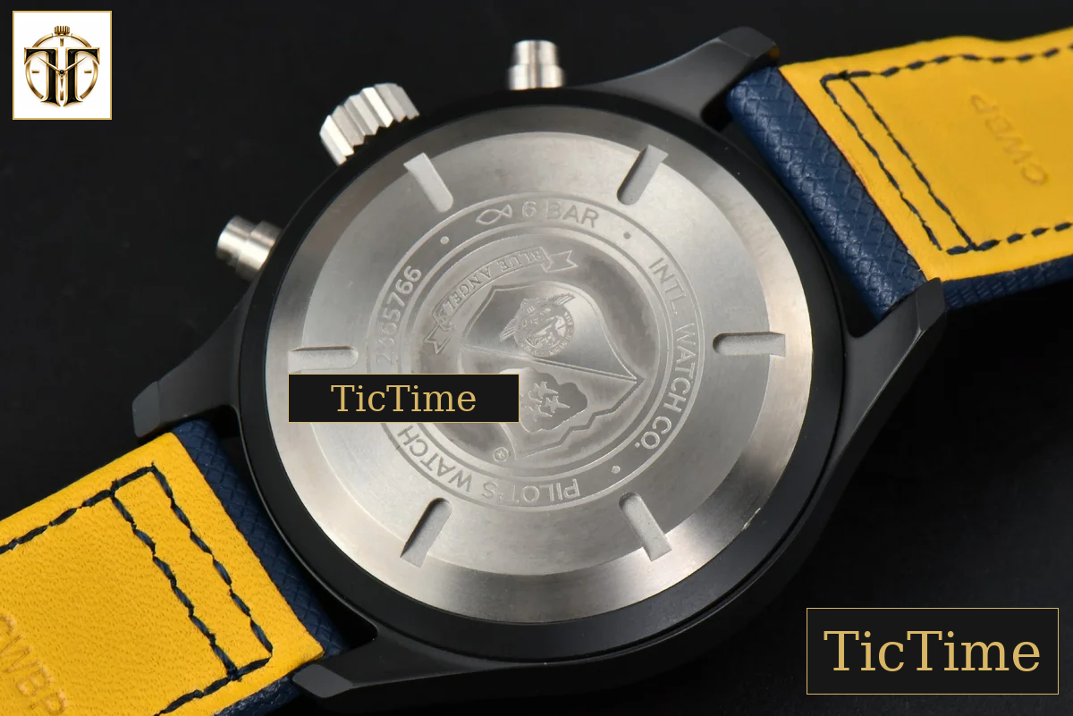 Pilot Chrono 44mm YLF Blue Angels Black Ceramic Blue Diam Blue Leather Strap A7750 — foto 18