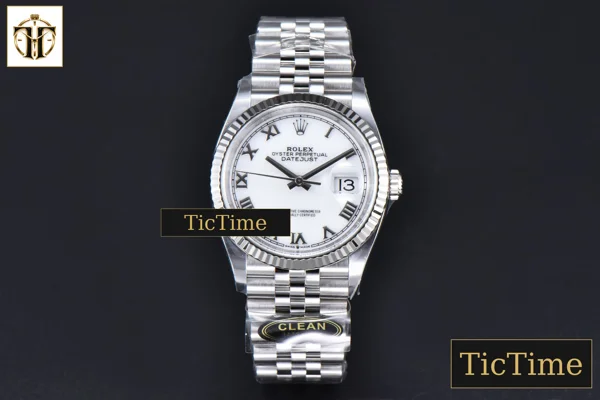 Foto frontal — DateJust white Dial Roma Maker Jubilee Bracelet 126234 36mm Clean Factory VR3235