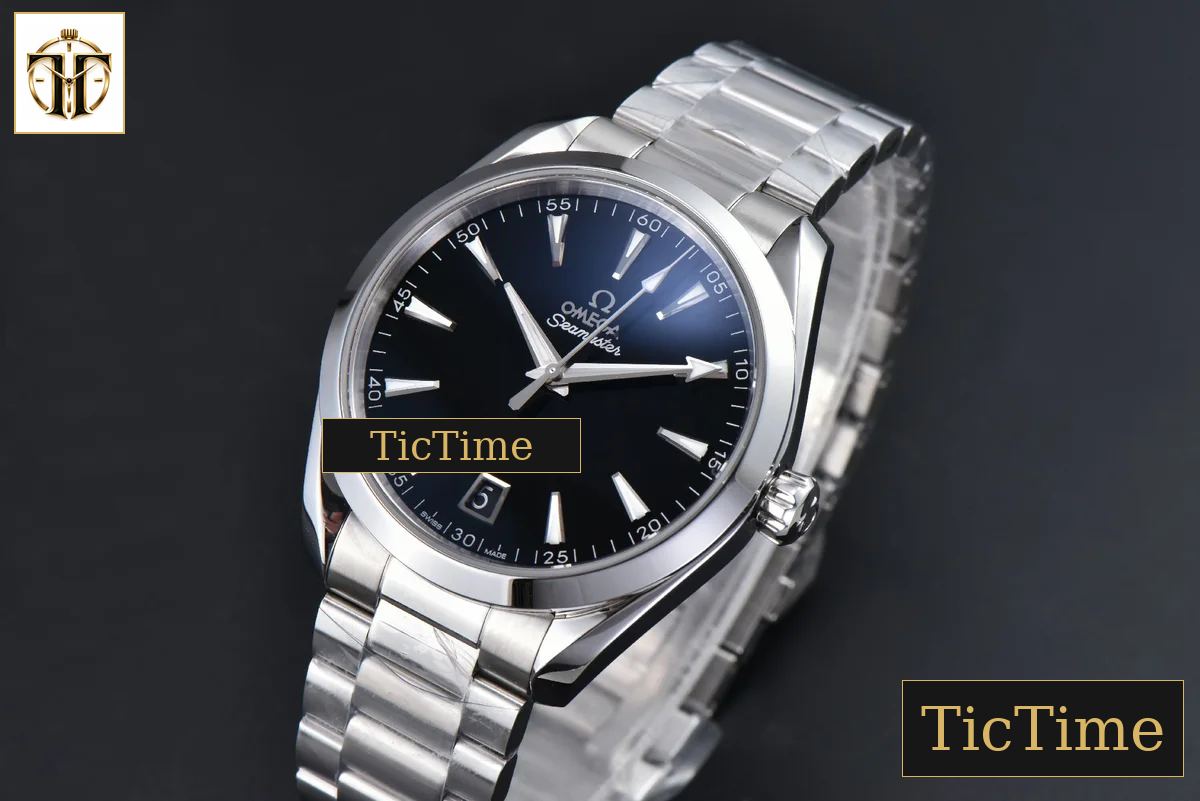 Aqua Terra 150M 41mm VSF SS Black Smooth Dial Silver Hand SS Bracelet A8900 — foto 4