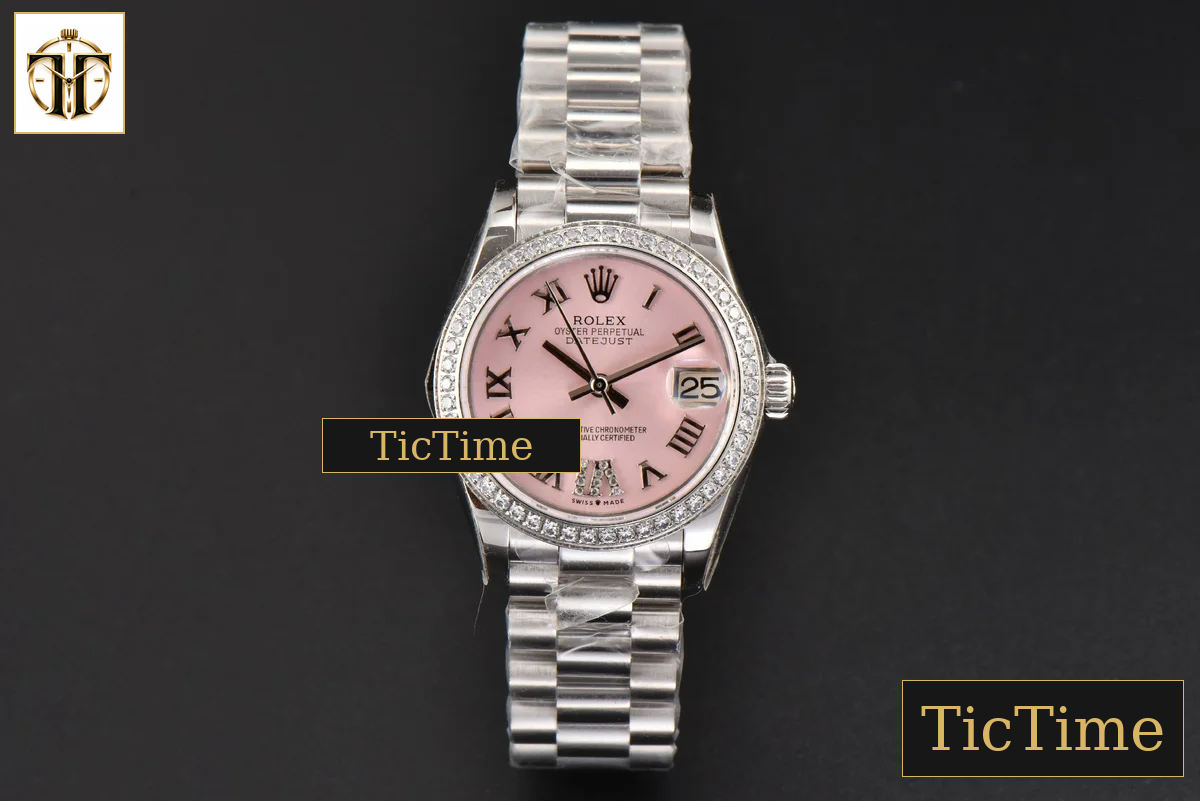 DateJust Ladies 904L 31mm WF Diamond Pink Dial Roma Marker Oyster Bracelet A2671 — foto 3