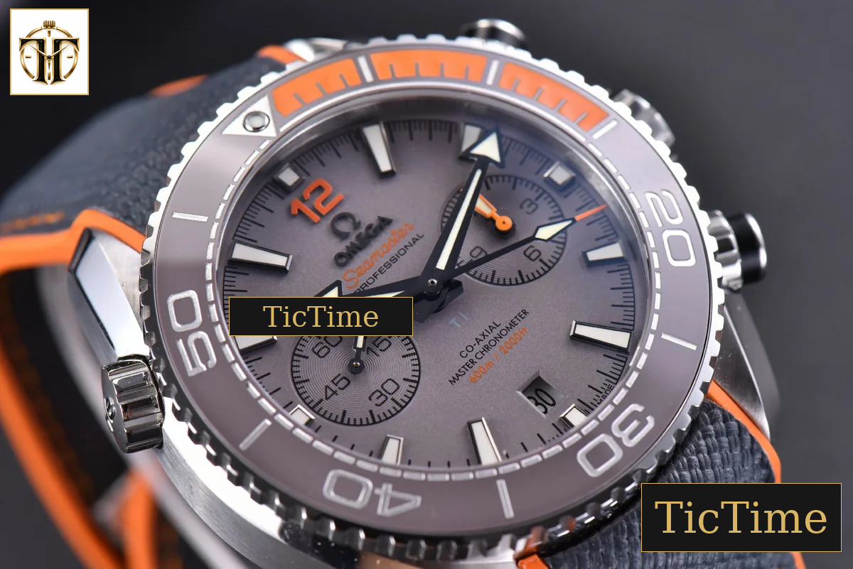 Planet Ocean Chrono 45.5mm OMF Gray Dial Orange/Black Rubber Strap A9900 — foto 8