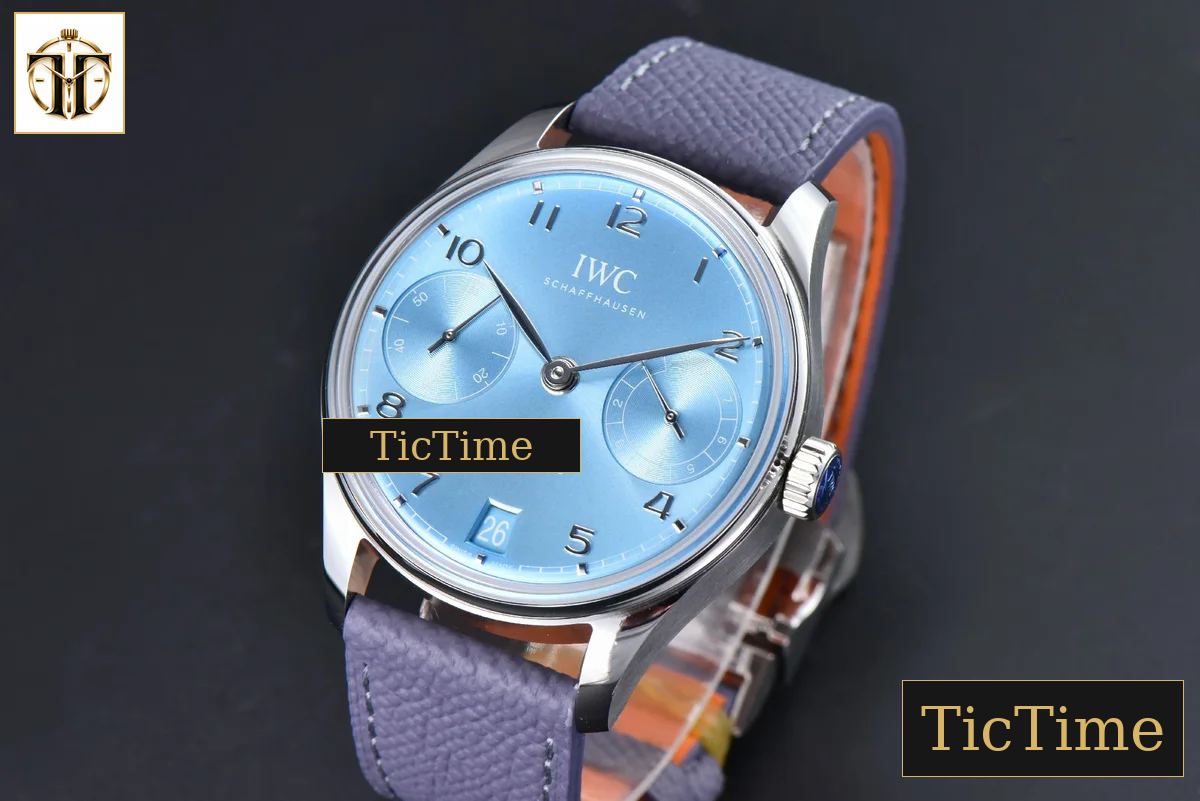 Portugieser Automatic 7 Days IWC0559D 42mm APSF Blue Dial SS Numeral Markers Gray Leather Strap A52010 — foto 3