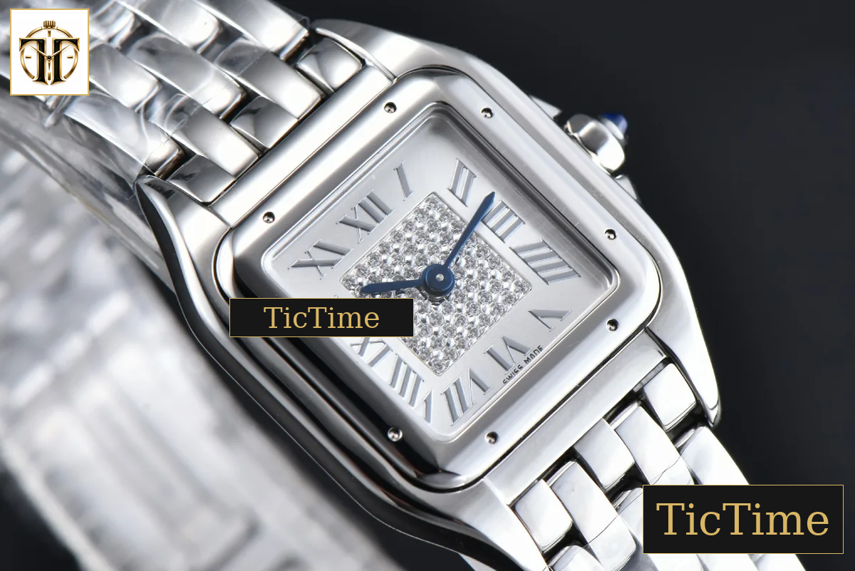 Panthère 22mm AF SS White Diamond Dial SS Bracelet Ronda Quartz — foto 9