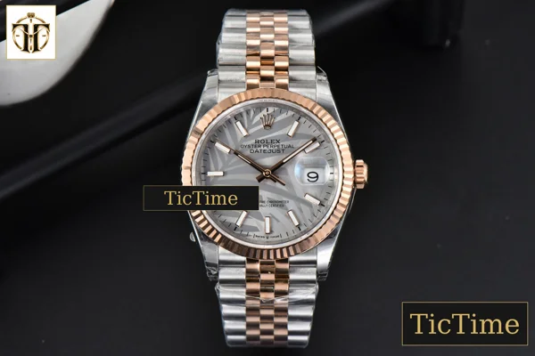 Foto frontal — DateJust 36mm EWF RG/SS Silver Plam Dial Jubilee Bracelet A3235
