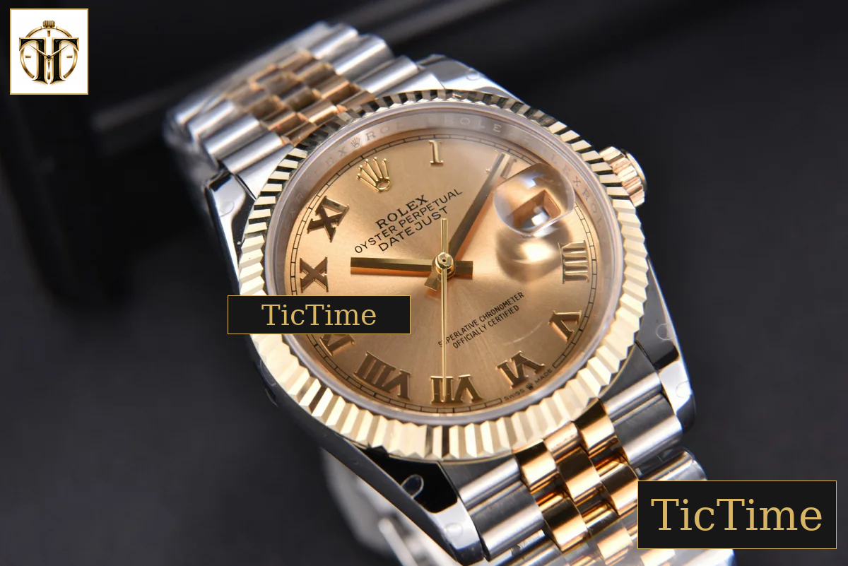 DateJust 904L 36mm GMF YG/SS Fluted Bezel YG Dial Roma Marker Jubilee Bracelet VR3235 — foto 10