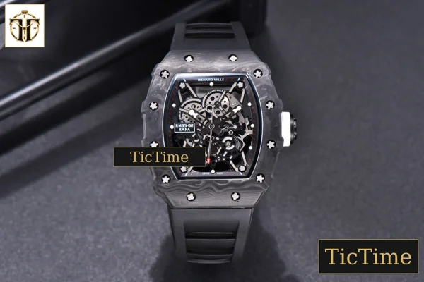 Foto frontal — RM035-02 KVF Skeleton Dial White Black Rubber Strap V3 Miyota8215