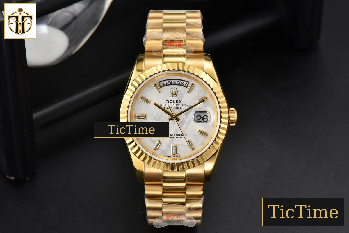 Daydate 36mm GMF YG Meteorite Dial Stick Diamond Marker YG Bracelet A3235 — foto 3