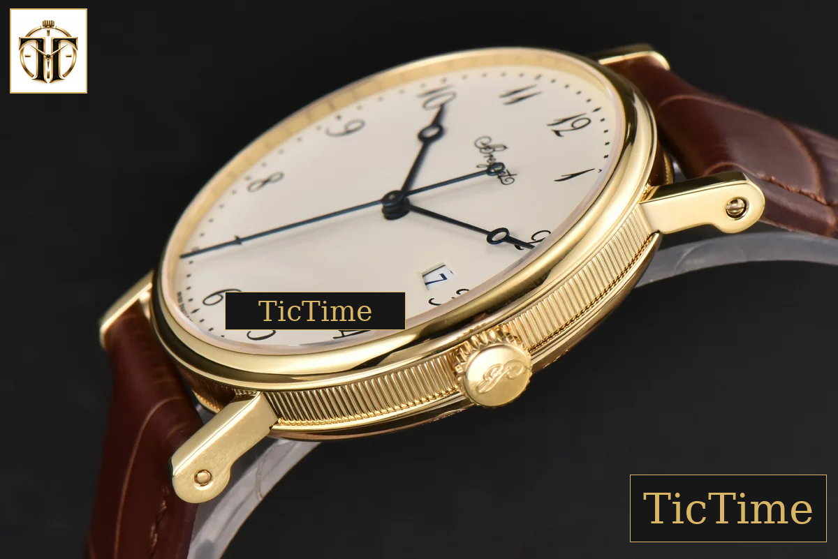 Classique 5177 38mm LTF YG White Dial Digital Marker Brown Leather Strap MY9015 — foto 10