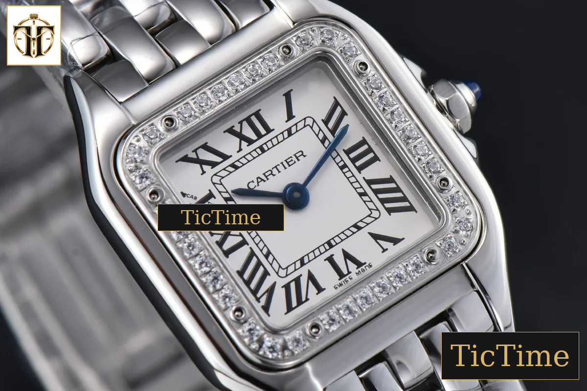 Panthère Secrete Ladies 22mm BVF SS Diamond Bezel White Dial SS Bracelet Ronda Quartz — foto 11