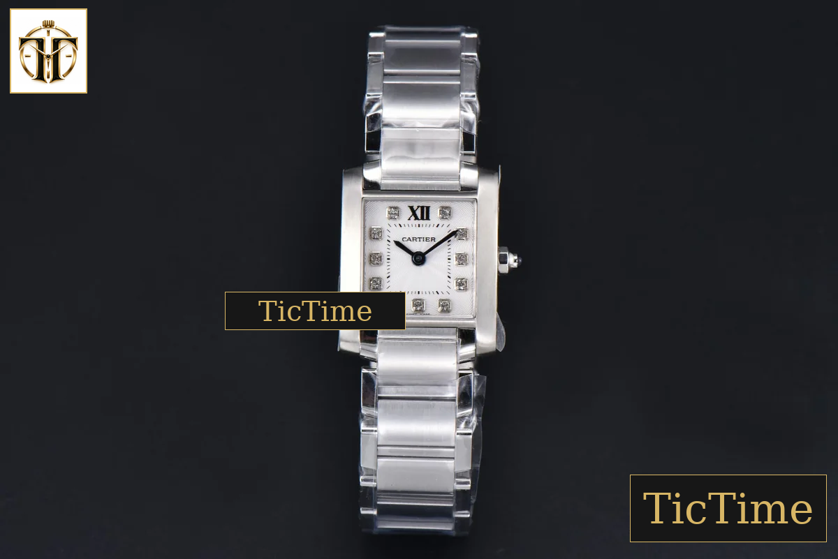Tank Francaise Small 25.7mmx21.2mm 8848F Diamond Marker SS Bracelet Quartz — foto 3
