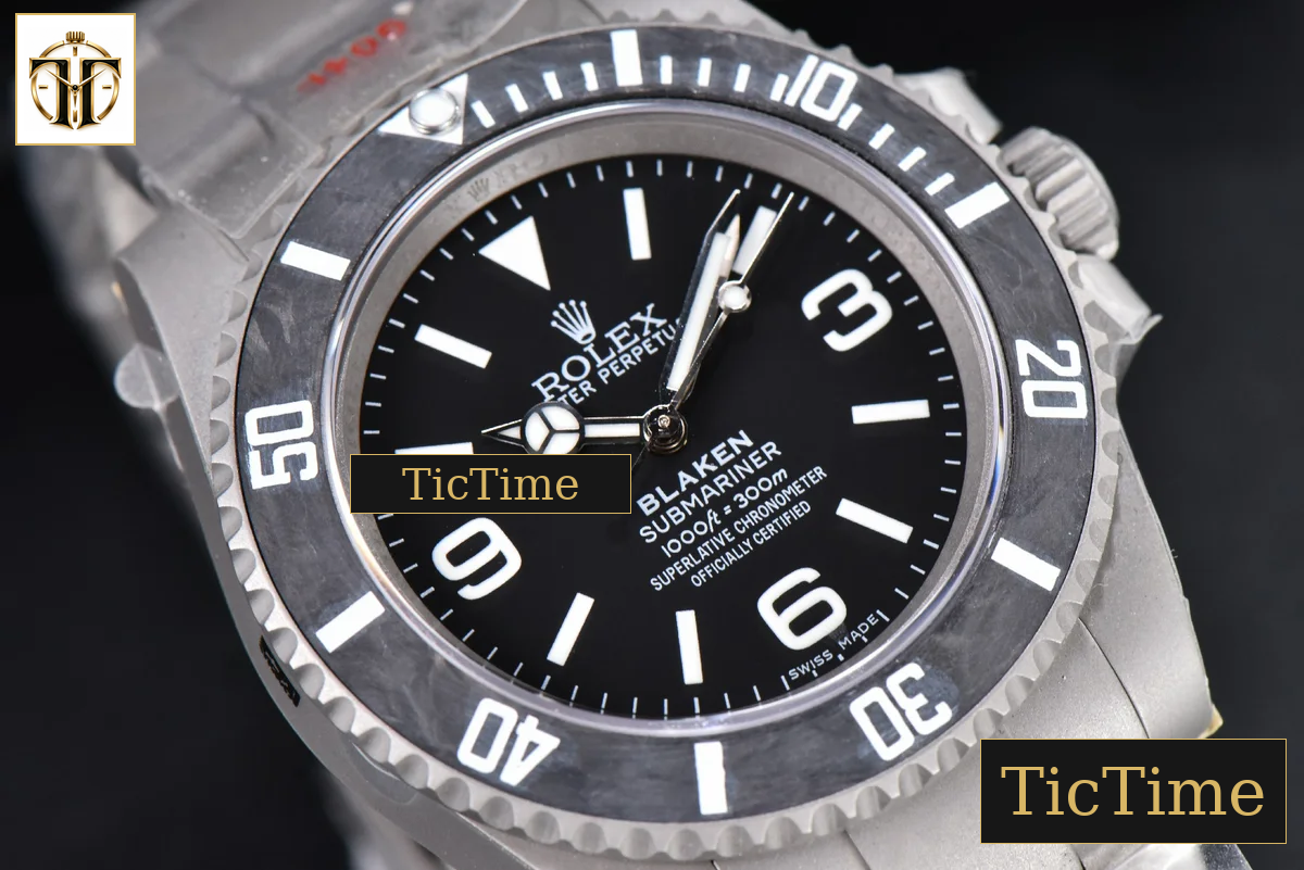 Submariner DIW Sandblasted 40mm VSF Black Carbon Dial SS Bracelet VS3135 — foto 12