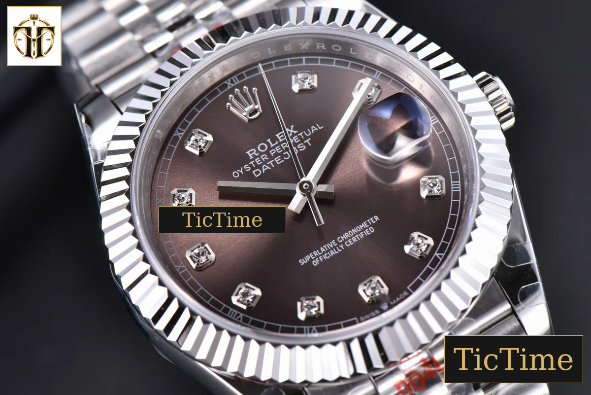 Datejust 41mm GMF SS Borwn Dial Diamond Marker Fluted Bezel Jubille Bracelet VR3235 — foto 13