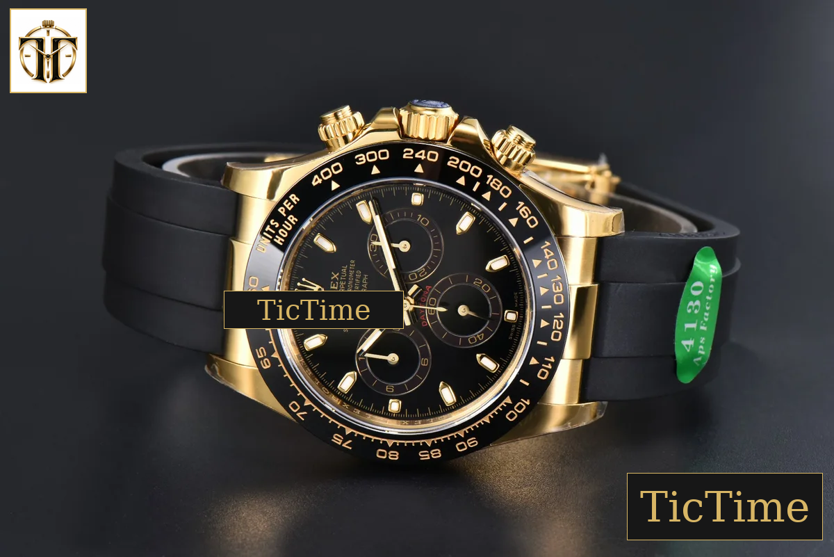 Daytona 116518 40mm APSF YG Black Dial Ceramic Bezel Lume Marker Oysterflex Strap Tungsten Version SH4130 — foto 16