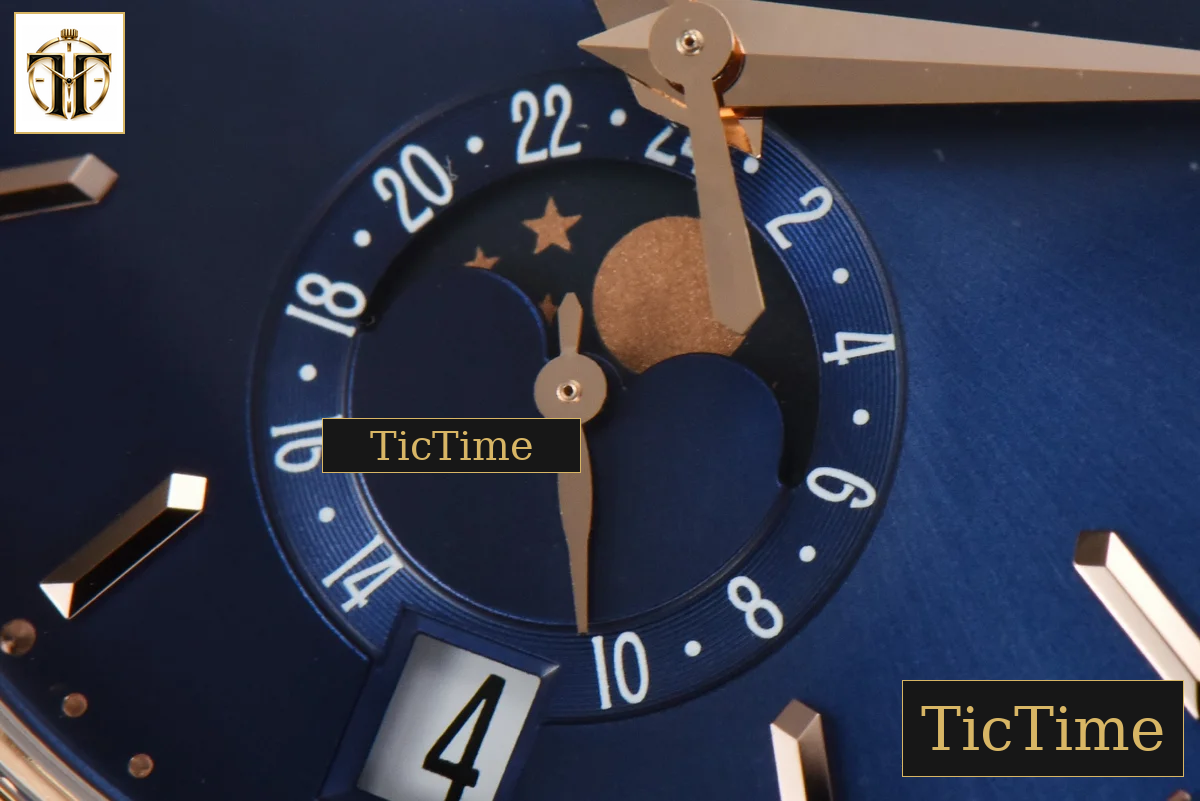 Annual Calendar Moonphase 5396 38.5mm ZF RG Blue Stick Dial Blue Leather Strap MY9015 — foto 7