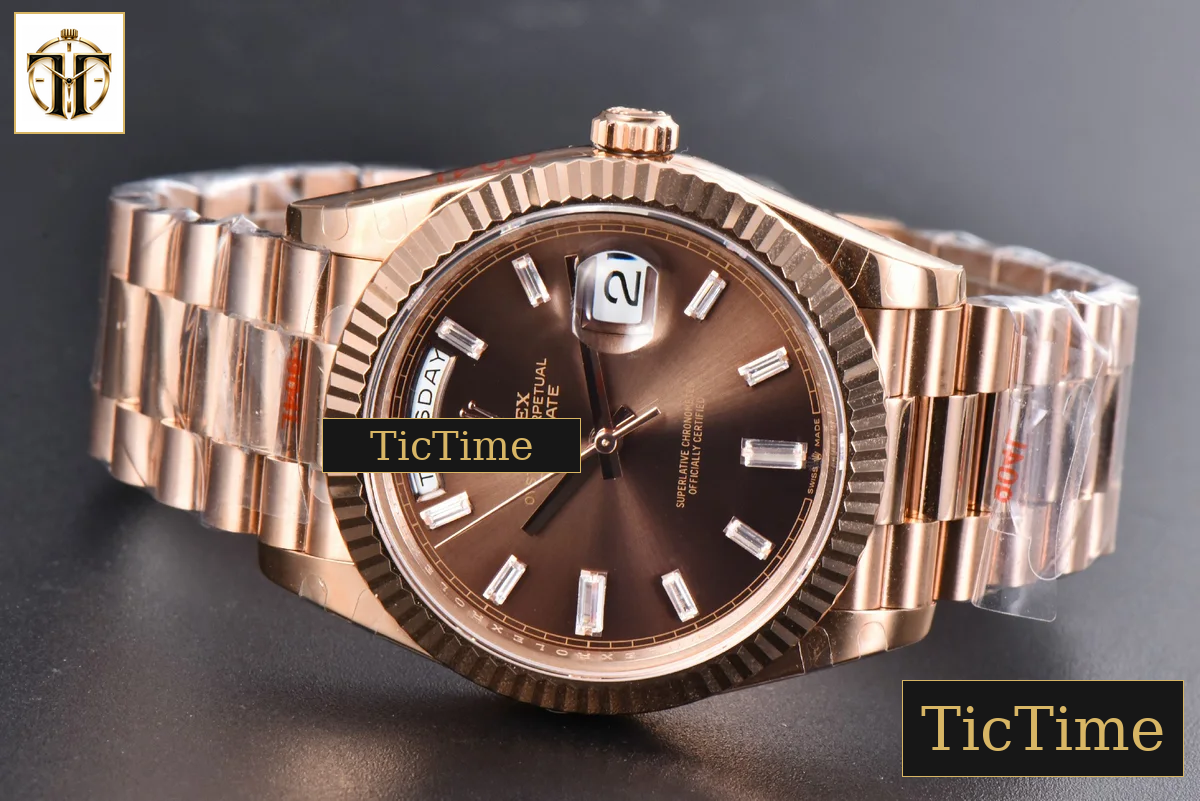 DayDate 40mm GMF RG Brown Dial Diamond Marker President Bracelet A3235 — foto 15