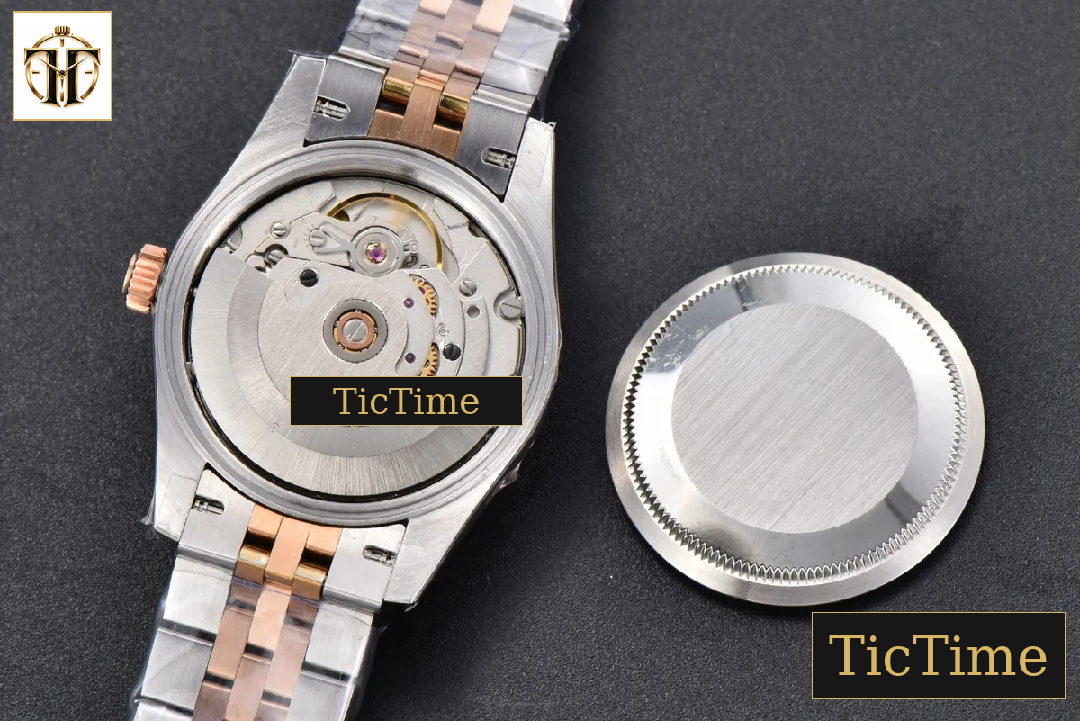 DateJust 904L 31mm GMF RG/SS Fluted Bezel Silver Flowers Dial Jubilee Bracelet A2824 — foto 21