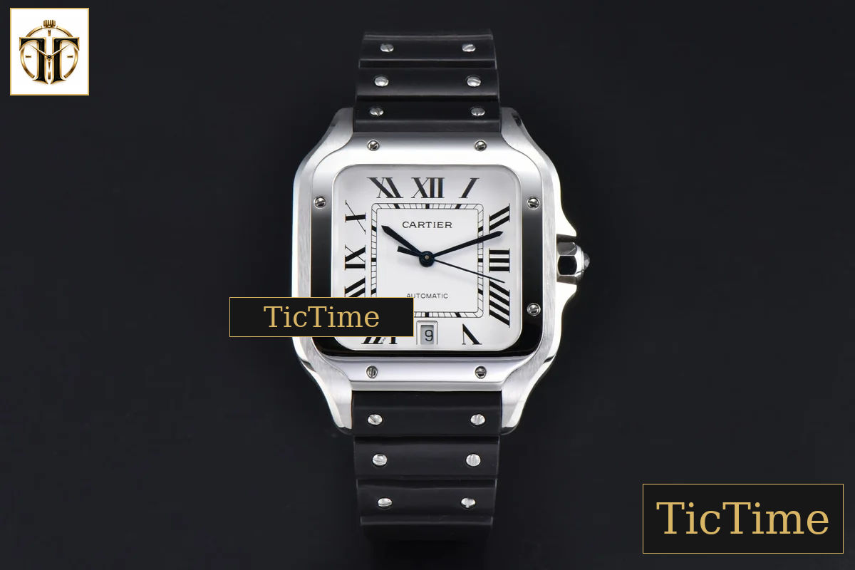 Santos de Cartier Large 40mm AF SS White Dial Black Rubber Strap Miyota 9015 — foto 2