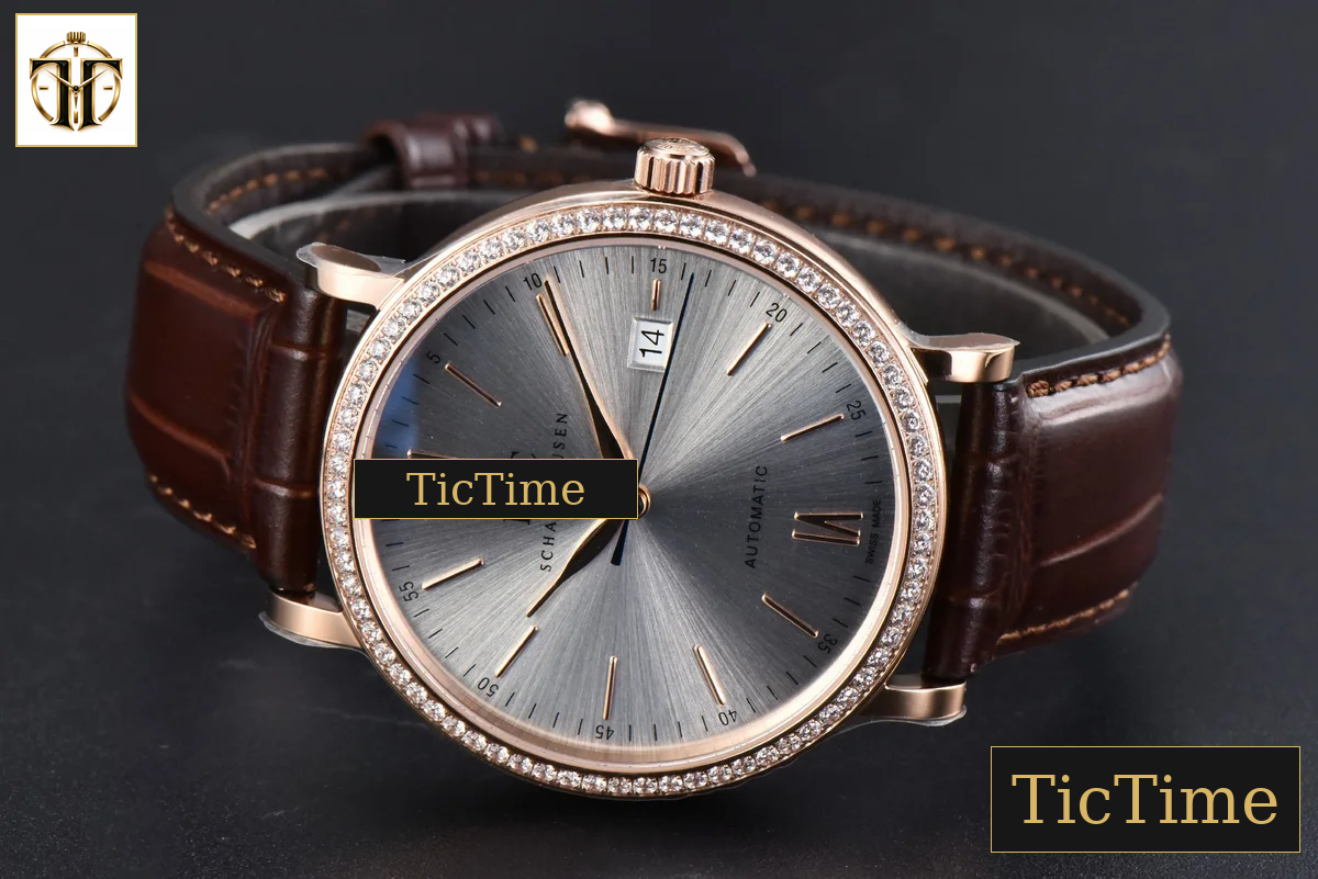 Portofino 40mm V7F RG Diamond Silver Dial RG Marker Brown Leather Strap A2892 — foto 13