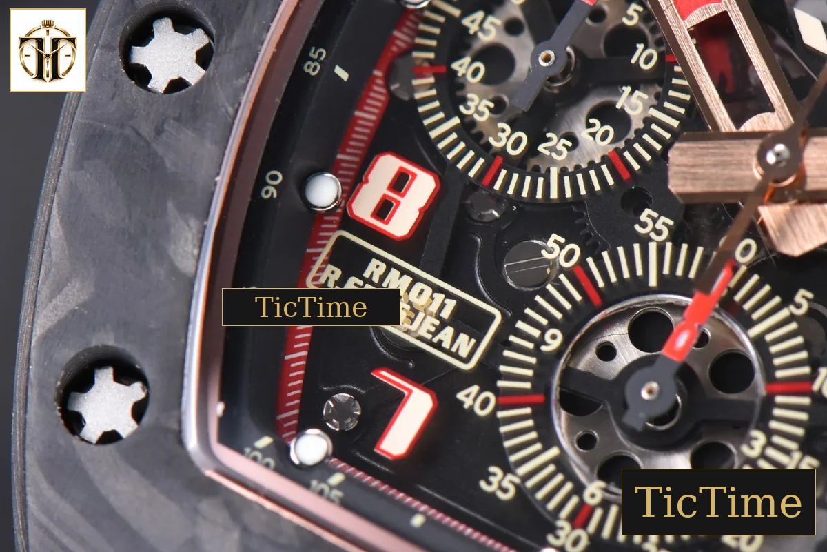 NTPT Chrono RM011 KVF Skeleton Dial Red Crown Black Rubber Strap V2 A7750 — foto 10