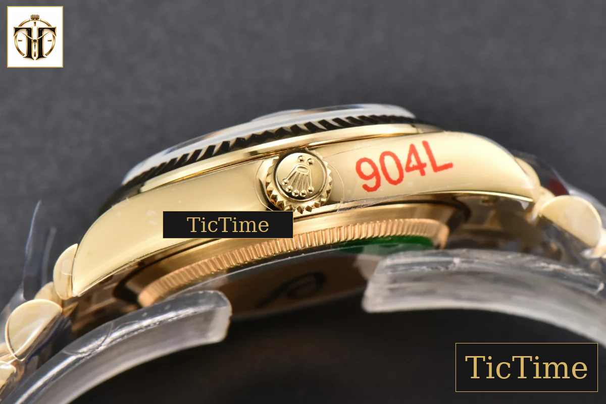 DateJust 904L 31mm GMF YG Fluted Bezel Green Flowers Dial President Bracelet A2824 — foto 17