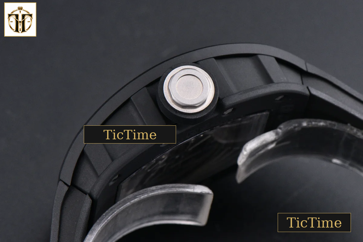 RM055 42.7mm APSF Ceramic Black Bezel Black Skeleton Dial Black Crown Black Rubber Strap RMUL2 — foto 16