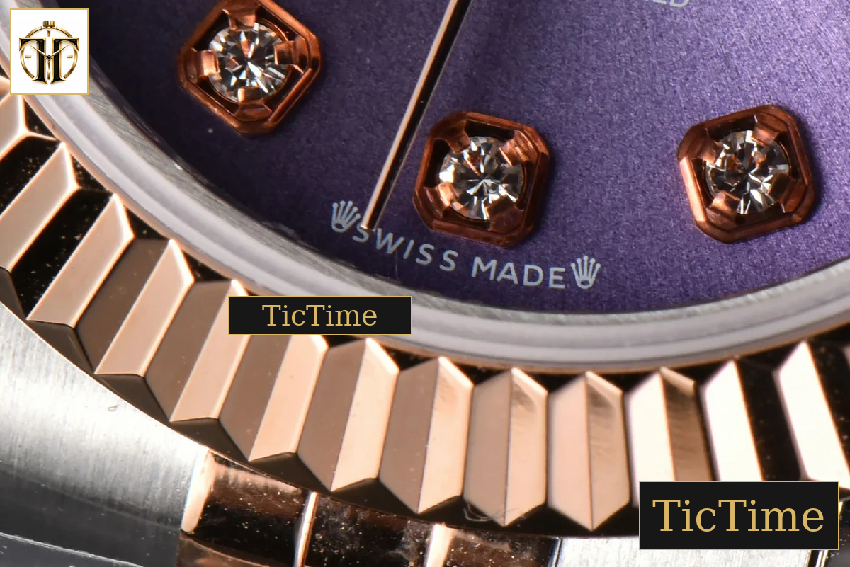 DateJust Ladies 28mm WF RG/SS Purple Dial Diamond Marker Jubilee Bracelet A2236 — foto 9