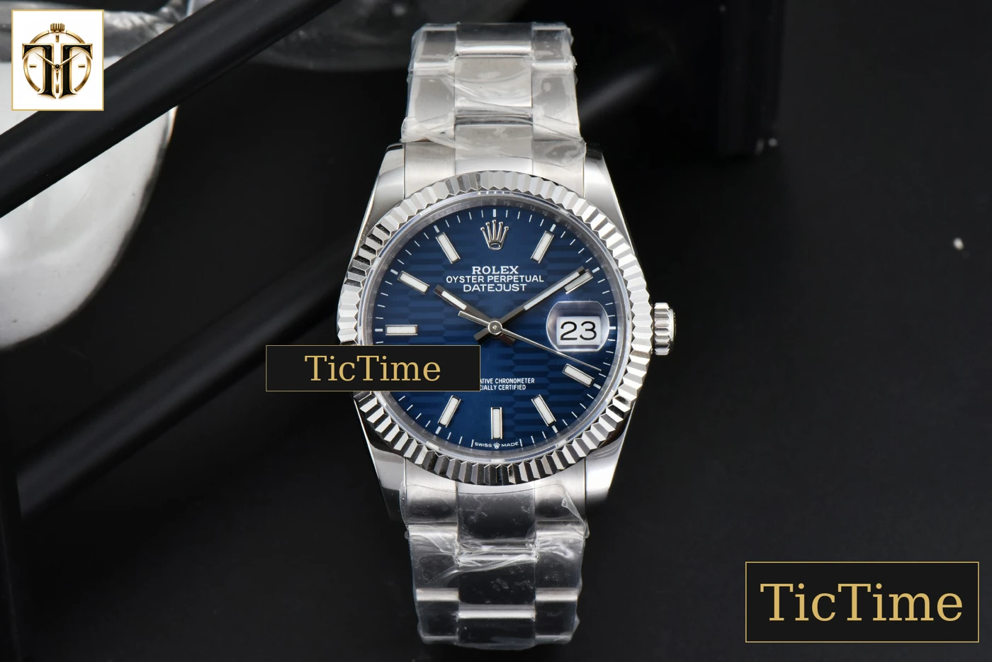Vista frontal — DateJust 36mm BPF Blue Motif Dial Oyster Bracelet A2824