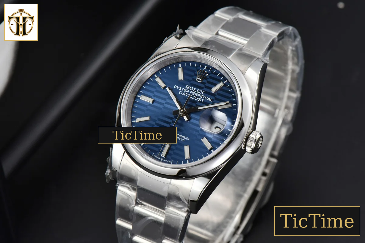 DateJust Smooth 36mm BPF Blue Motif Dial Oyster Bracelet A2824 — foto 4
