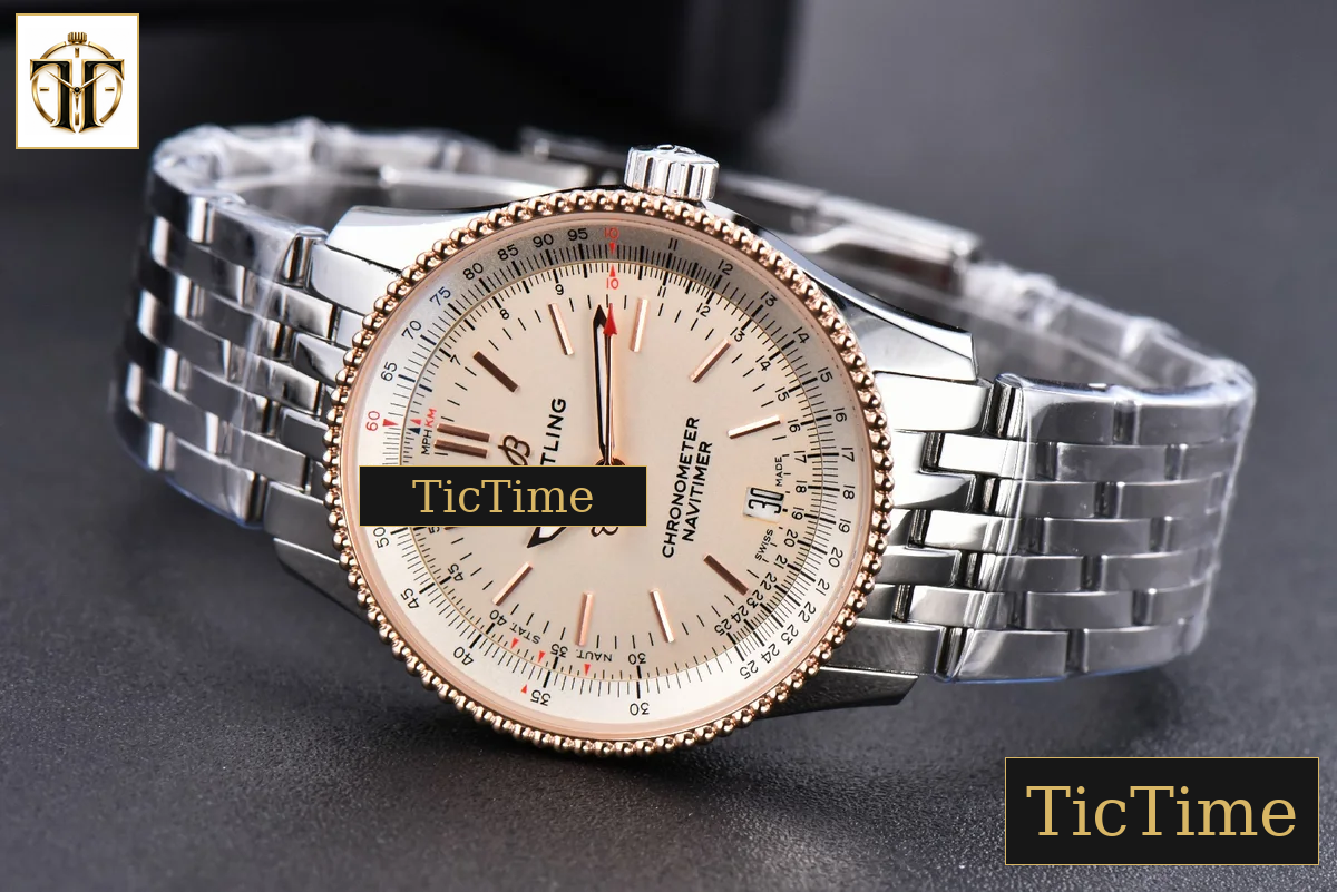 Navitimer 38mm TF RG White Dial White Bezel SS Bracelet A2824 — foto 14