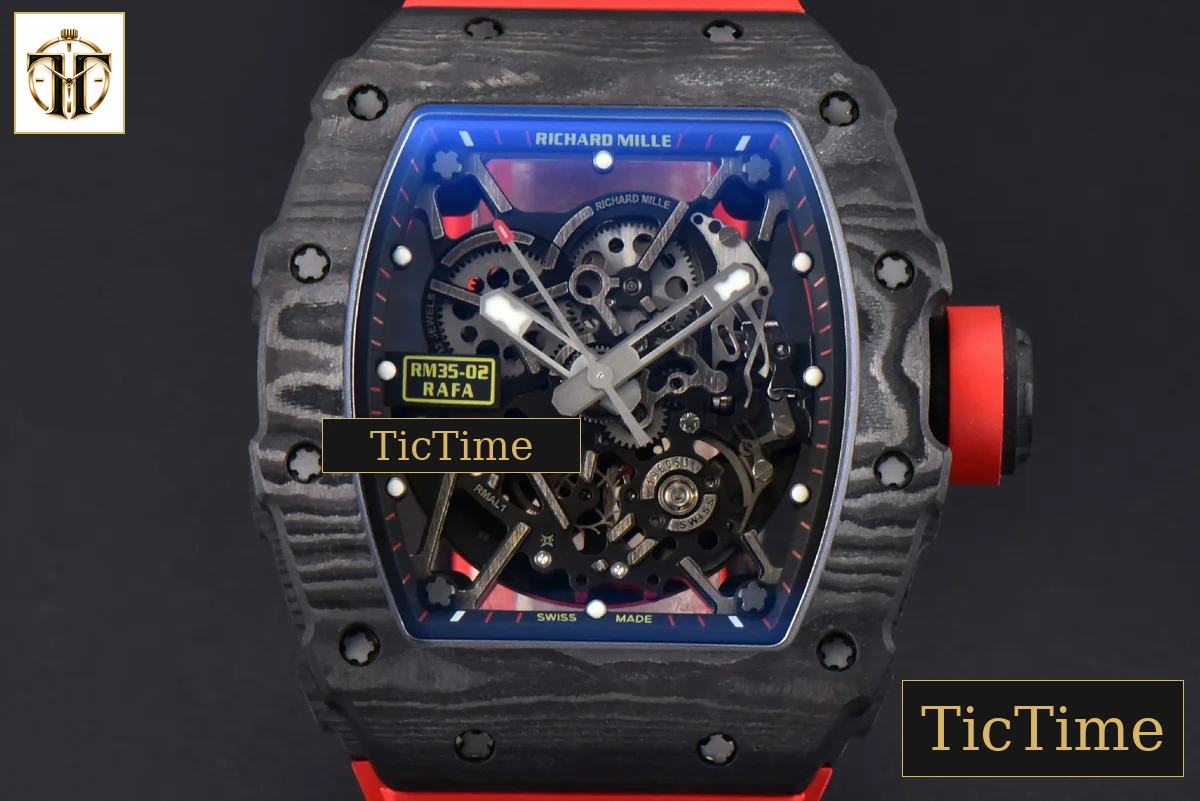 NTPT RM035-02 42mm ZF Skeleton Dial Red Rubber Strap NH05A — foto 2