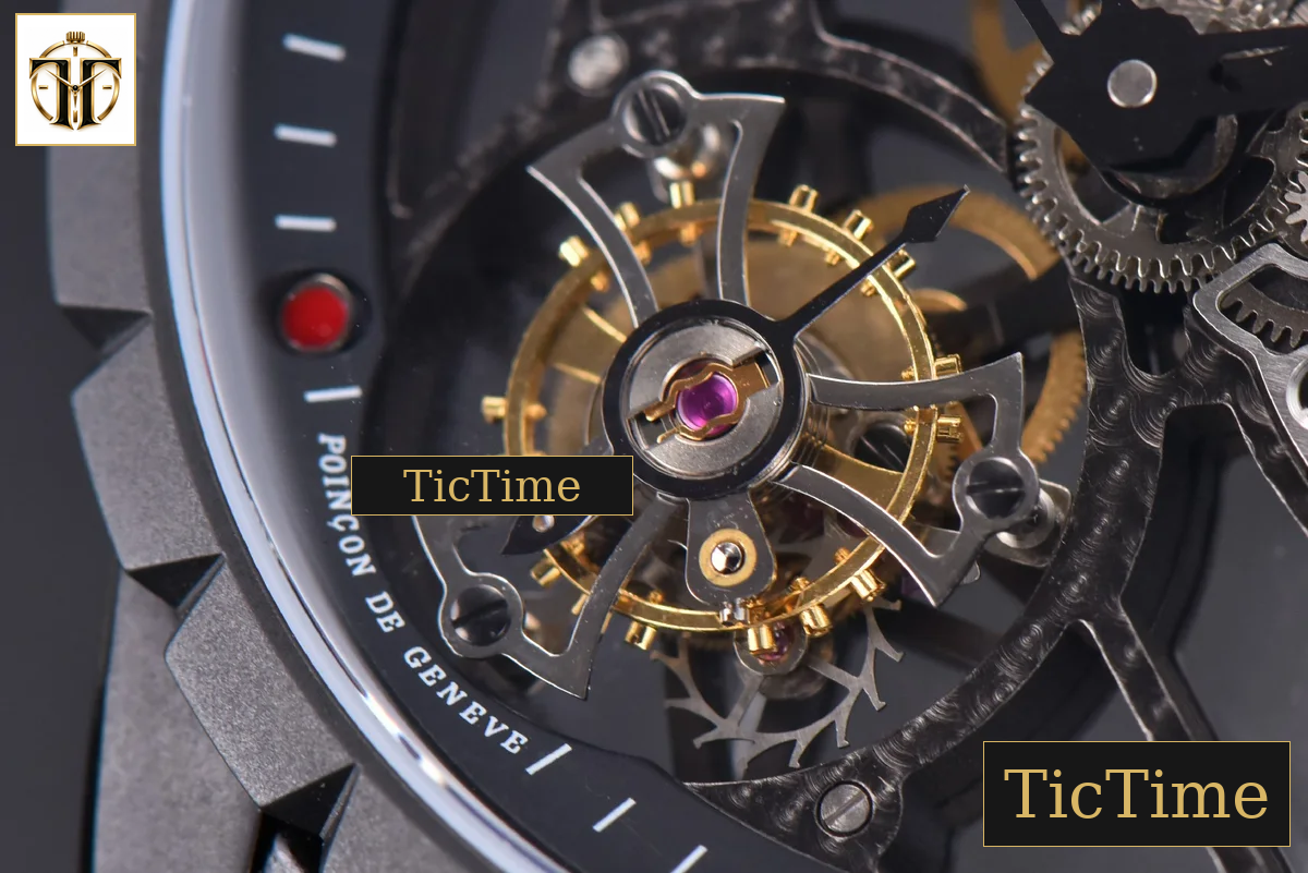 Excalibur Spider 47mm BBRF Skeleton Dial Black Leather Strap Flying Tourbillon Manual Wind — foto 7