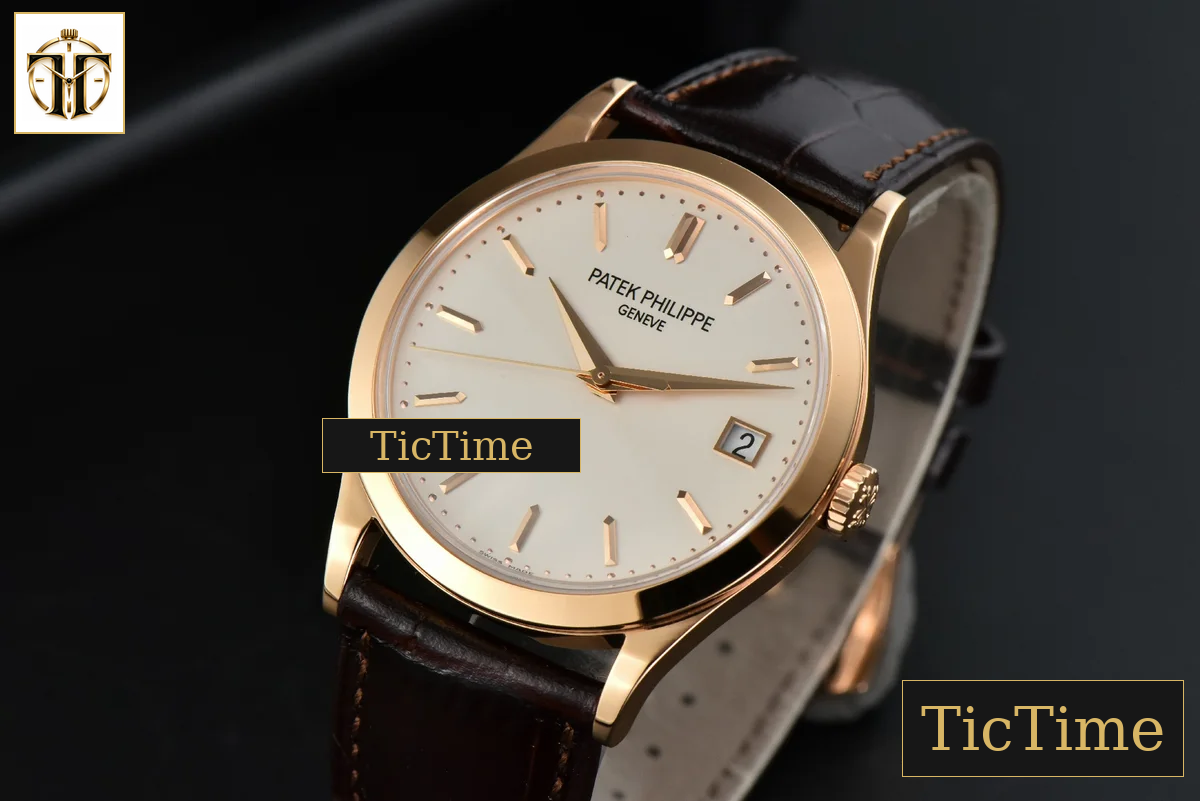 Calatrava 5296R 38mm ZF RG Beige Dial Brown Leather Strap 9015 — foto 4