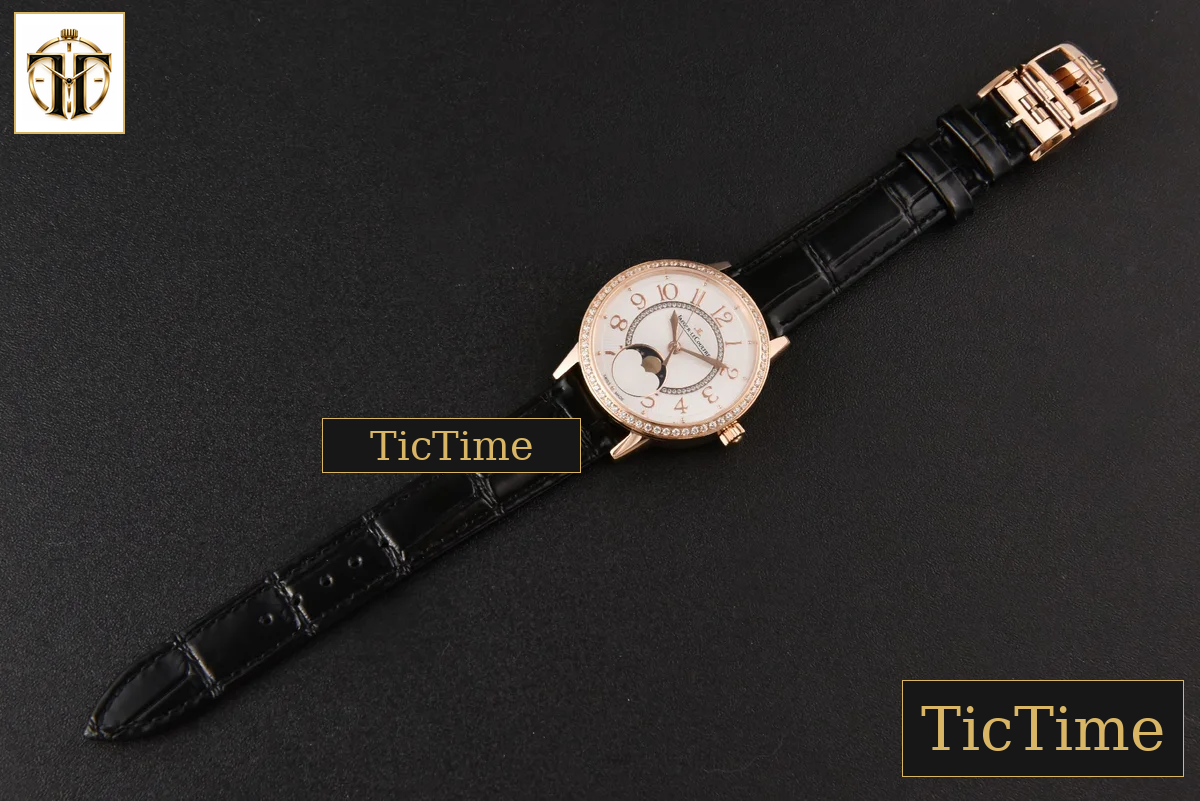 Rendez-Vous Moon 34mm GF RG Diamond White Textured Dial Black Leather Strap A935 — foto 30