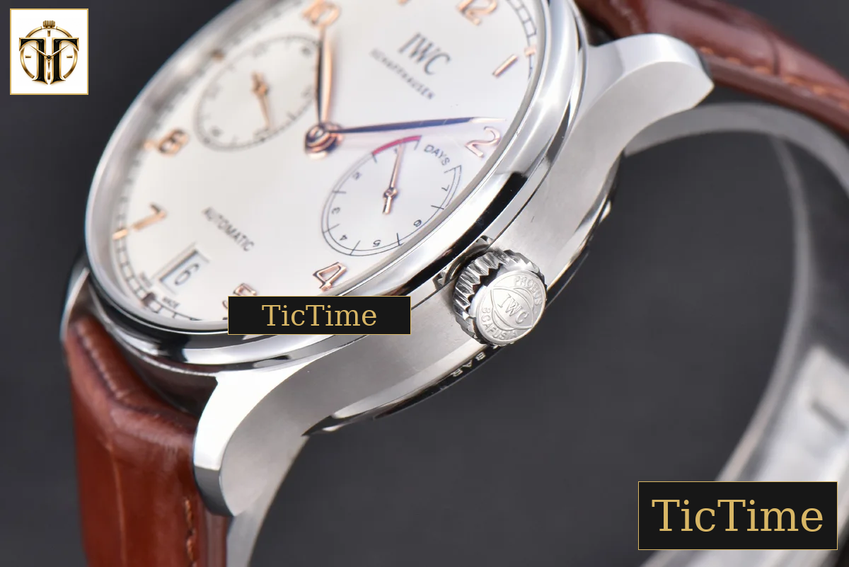 Portuguese PR IW500114 42mm ZF White Dial RG Marker Brown Leather Strap A51011 — foto 10