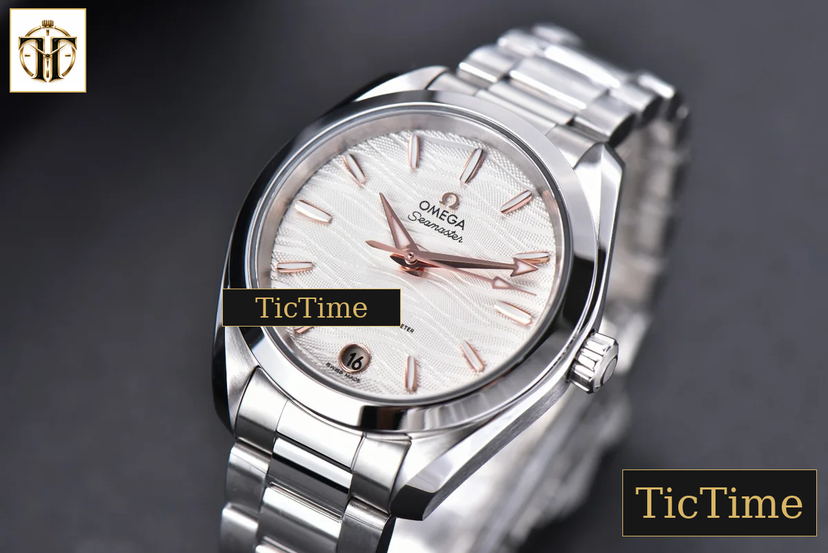 Aqua Terra 150M Ladies 34mm VSF White Wave Dial RG Marker SS Bracelet A8800 — foto 5