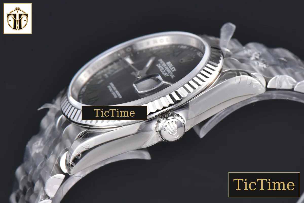 DateJust 904L Wimbeldon 36mm VSF Gray Dial Green Marker Jubilee VS3235 — foto 12