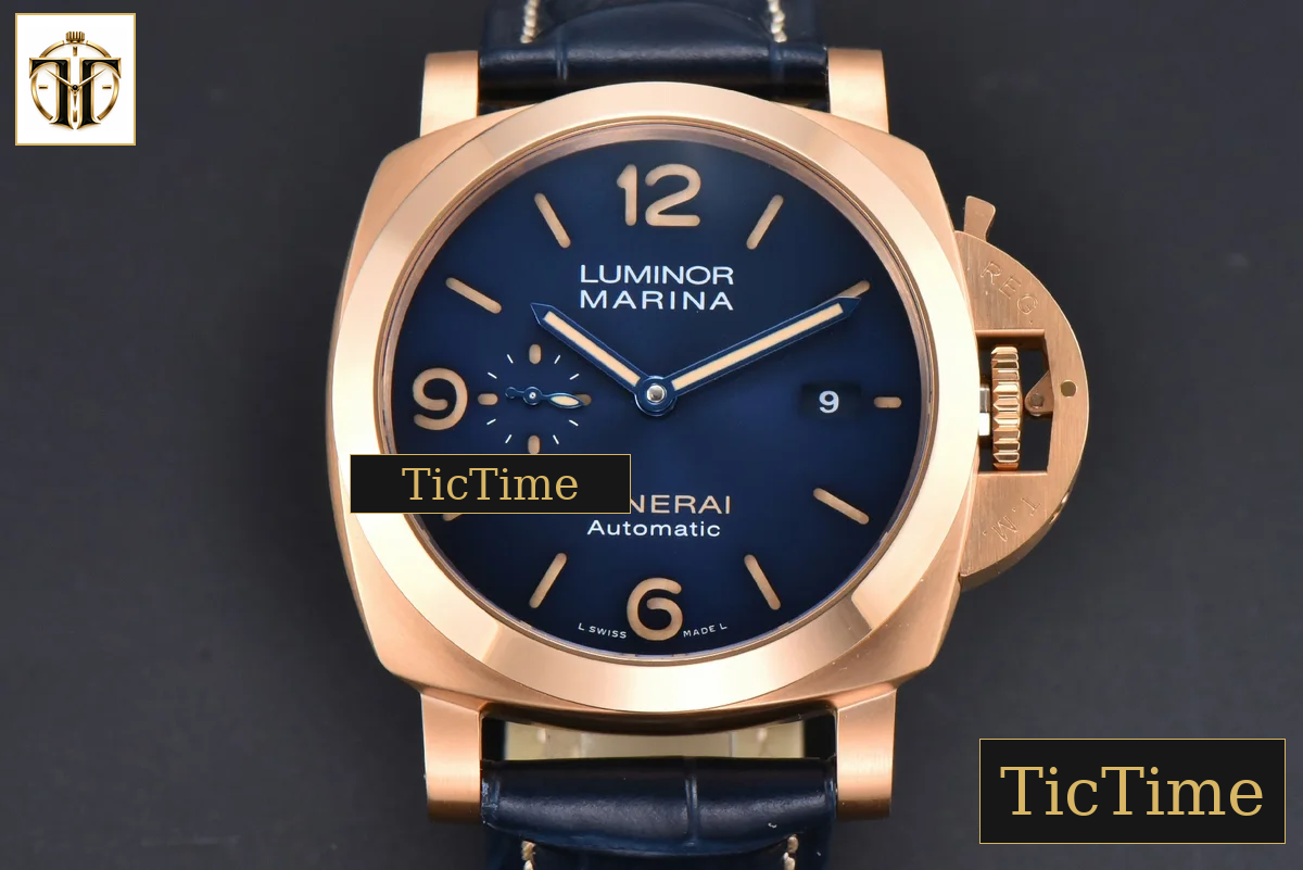 PAM1114 44mm TTF RG Blue Dial Blue Leather Strap P9010 — foto 2