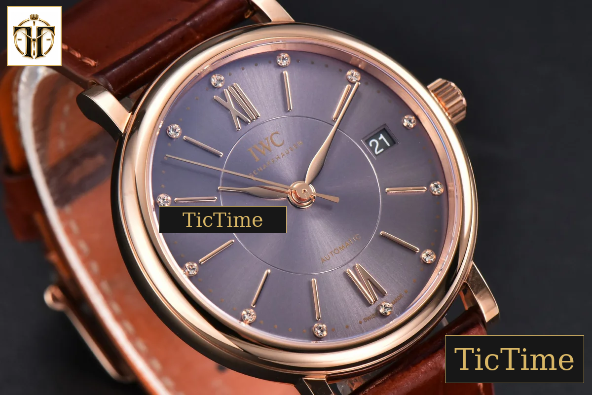 Portofino 37mm V7F RG Gray Dial RG Marker Brown Leather Strap A2892 — foto 12