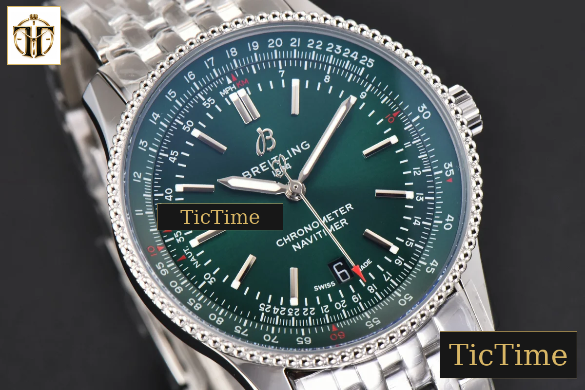 Navitimer 41mm TF Green Dial SS Bracelet 2824 — foto 12