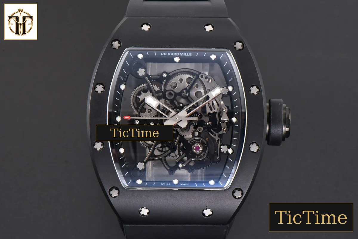RM055 47.5mm BBRF Ceramic BBR Skeleton Dial Silver Hands Black Rubber Strap RMUL2 — foto 2