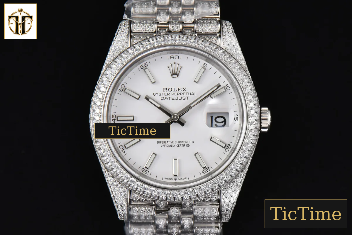 Datejust Full 41mm GMF Diamond White Dial Jubilee Bracelet A2824 — foto 2